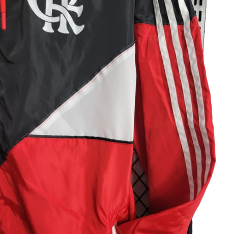 JAQUETA CORTA VENTO FLAMENGO VERMELHA, PRETA E BRANCA - 23/24