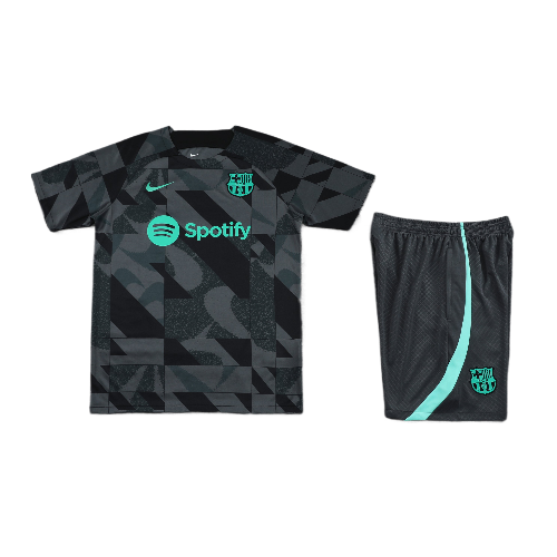 CONJUNTO TREINO BARCELONA CAMISA+SHORT - PRETO MILITAR 2022/23
