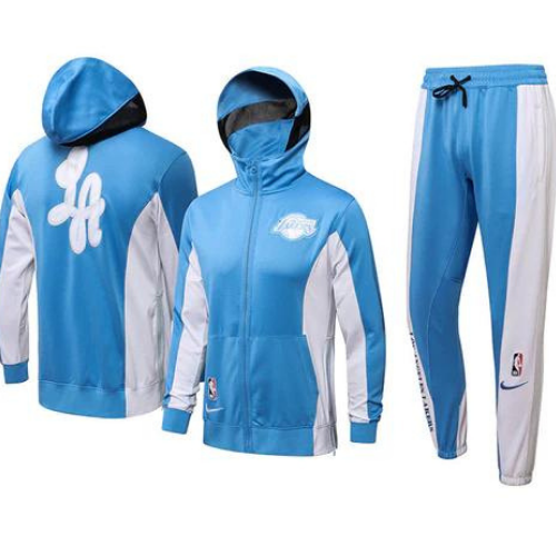 KIT JAQUETA COM CAPUZ + CALÇA MOLETOM LOS ANGELES LAKERS 2021/22