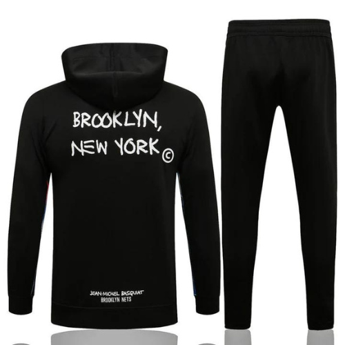 KIT NBA MOLETOM + CALÇA MOLETOM PRETA BROOKLYN NETS 2021/22