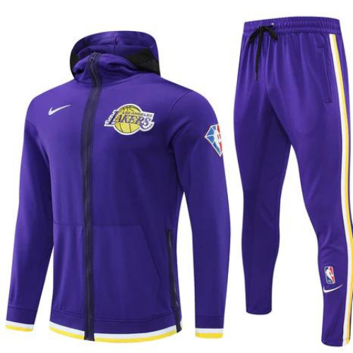 KIT NBA JAQUETA + CALÇA MOLETOM LOS ANGELES LAKERS 75TH ANNIVERSARIO 2022/23