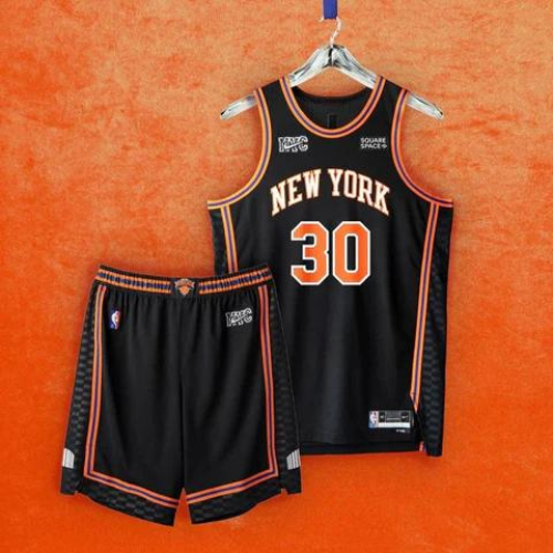 KIT NBA REGATA + SHORTS NEW YORK KNICKS PRETO CITY EDITION 2021/22