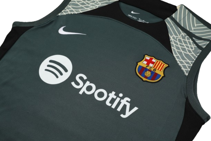 CONJUNTO TREINO BARCELONA REGATA+SHORT - VERDE MILITAR 2023/24