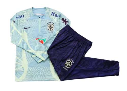 CONJUNTO TREINO BRASIL JAQUETA+CALÇA - VERDE/AZUL 2022/23