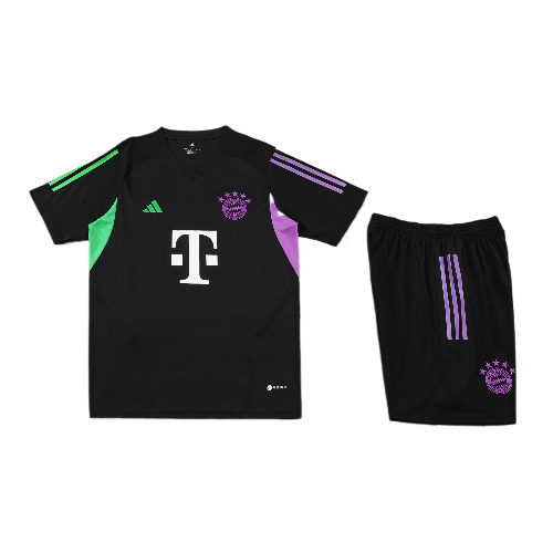 CONJUNTO TREINO BAYERN DE MUNIQUE CAMISA+SHORT PRETO 23/24