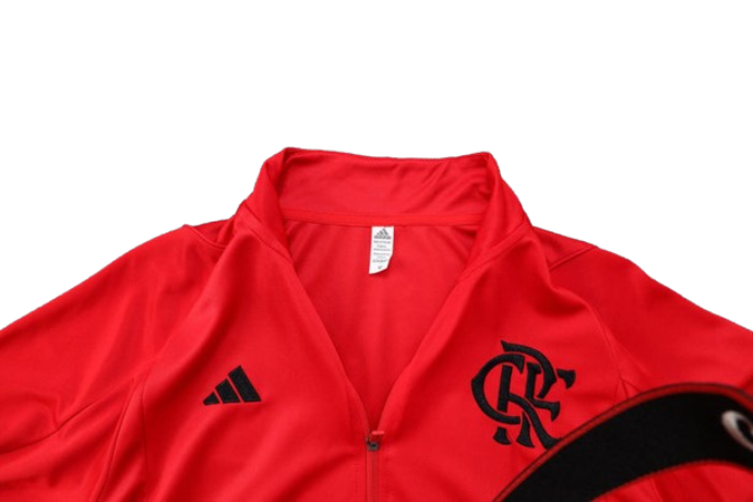 CONJUNTO TREINO FLAMENGO COM ZIP JAQUETA+CALÇA - VERMELHO 2023/24