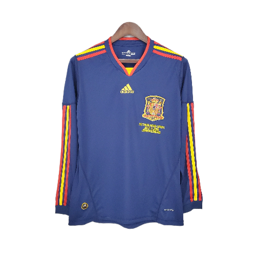 CAMISA MANGA LONGA ESPANHA RETRO II 2010 - AZUL
