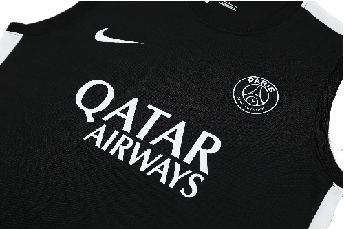 CONJUNTO TREINO PSG REGATA+SHORT - PRETO/BRANCO 2023/24