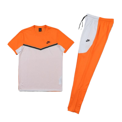KIT CAMISA E CALÇA NIKE CINZA LARANJA