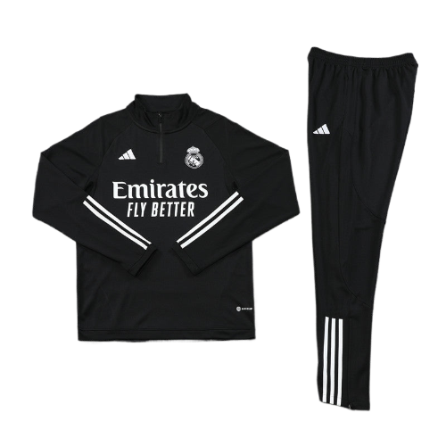 CONJUNTO TREINO REAL MADRID JAQUETA+CALÇA - PRETO 2022/23