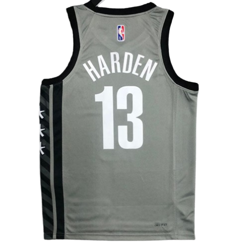 REGATA NBA BROOKLYN NETS EDIÇÃO 75 ANOS 21/22 JAMES HARDEN CINZA