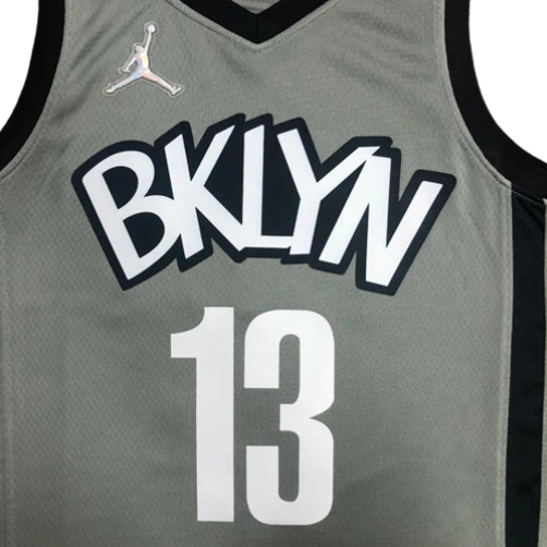 REGATA NBA BROOKLYN NETS EDIÇÃO 75 ANOS 21/22 JAMES HARDEN CINZA