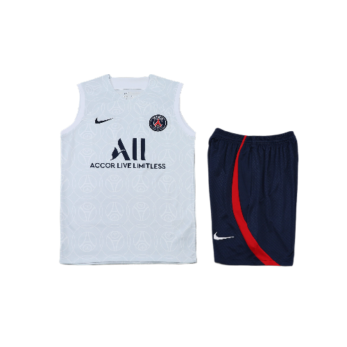 CONJUNTO TREINO PSG REGATA+SHORT - BRANCO/AZUL 2022/23