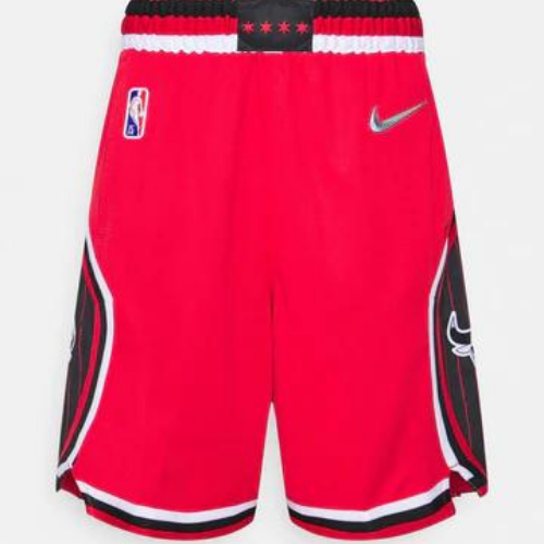 SHORTS NBA CHICAGO BULLS PRETO E VERMELHO 2021/22