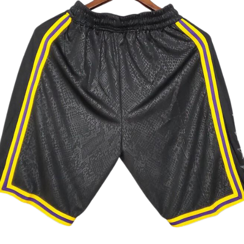 SHORTS NBA PRETOS-AMARELO LAKERS 2021/22