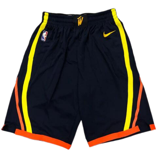 SHORTS NBA PRETO-AMARELO-LARANJA WARRIORS 2021/22