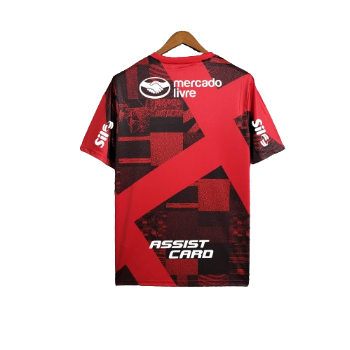 CAMISA FLAMENGO VERMELHA AQUECIMENTO - 2023/24 COM PATROCÍNIOS
