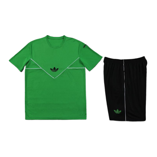 KIT CAMISA E SHORT ADIDAS VERDE E PRETO