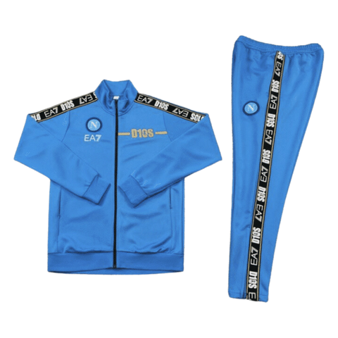 CONJUNTO TREINO NAPOLI JAQUETA+CALÇA EDIÇÃO "D10S" - AZUL CLARO 2023/24
