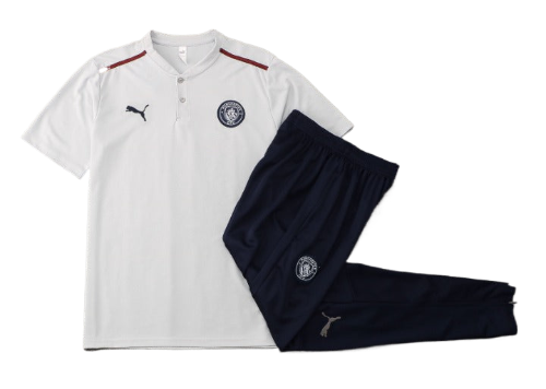 CONJUNTO TREINO MANCHESTER CITY PÓLO+CALÇA - BRANCO 2022/23