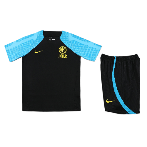 CONJUNTO TREINO INTER DE MILÃO CAMISA+SHORT - PRETO/AZUL CLARO 2023/24