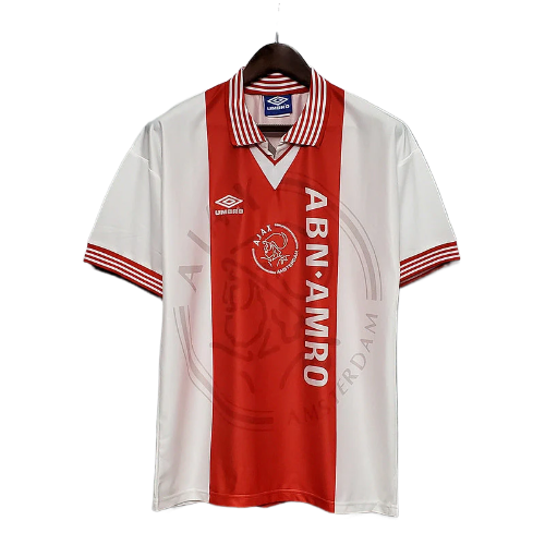 CAMISA AJAX RETRÔ 1995/1996 VERMELHA E BRANCA
