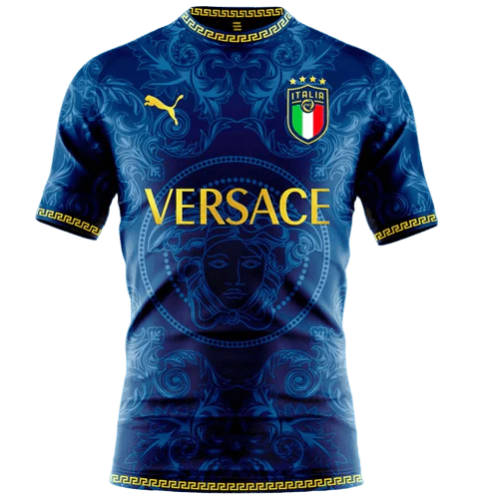 CAMISA SELEÇÃO ITÁLIA X VERSACE - AZUL
