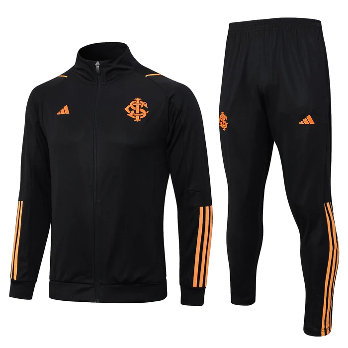 CONJUNTO TREINO INTERNACIONAL COM ZIP JAQUETA+CALÇA - PRETO 2023/24