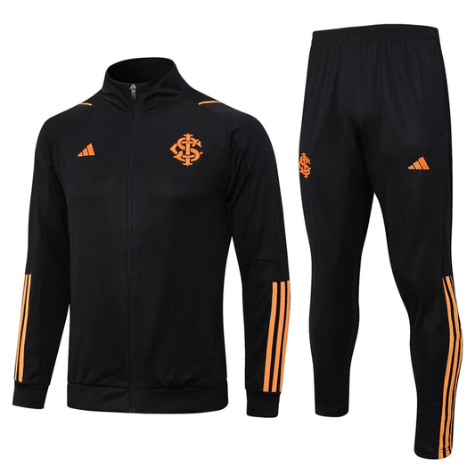 CONJUNTO TREINO INTERNACIONAL COM ZIP JAQUETA+CALÇA - PRETO 2023/24