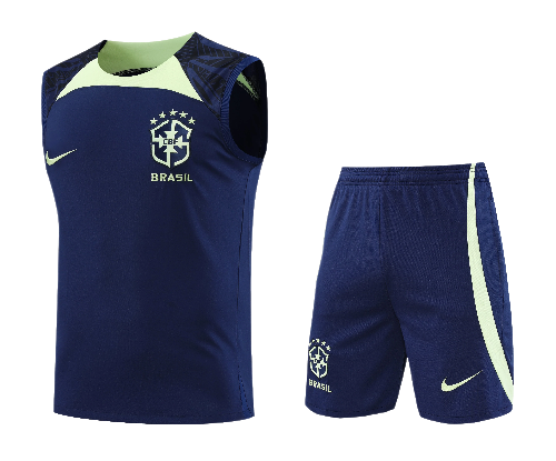 CONJUNTO TREINO BRASIL REGATA+SHORT - AZUL 2023/24