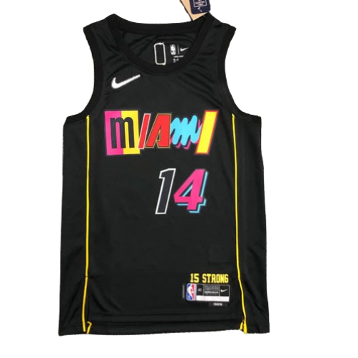REGATA NBA MIAMI HEAT CITY EDIÇÃO 75 ANOS TYLER HERRO PRETA