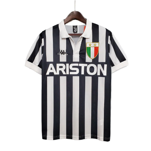 CAMISA JUVENTUS RETRÔ 1984/1985 PRETA E BRANCA