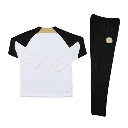 CONJUNTO TREINO CHELSEA JAQUETA+CALÇA - BRANCO/PRETO 2023/24