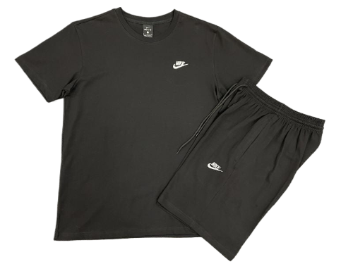KIT CAMISA E SHORT NIKE FLEECE PRETO