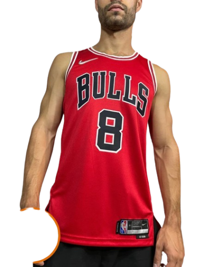 REGATA NBA CHICAGO BULLS ICON EDIÇÃO 75 ANOS ZACH LAVINE VERMELHA