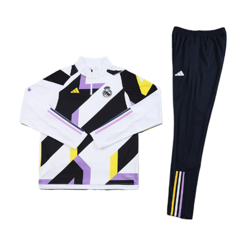 CONJUNTO TREINO REAL MADRID JAQUETA+CALÇA - BRANCO DEGRADÉ 2022/23