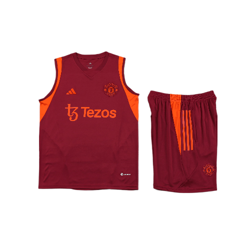 CONJUNTO TREINO MANCHESTER UNITED REGATA+SHORT - VERMELHO 2023/24