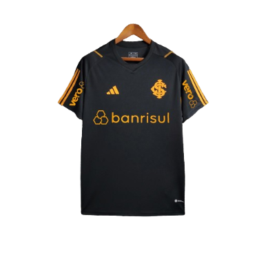CAMISA INTERNACIONAL TREINO PRETO/LARANJA COM PATROCÍNIOS - 2023/24