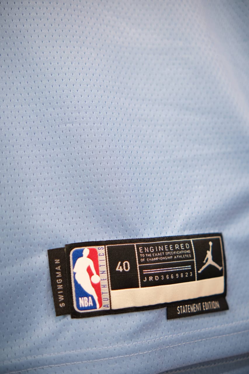 REGATA NBA MEMPHIS GRIZZLIES STATEMENT EDIÇÃO 75 ANOS JA MORANT AZUL