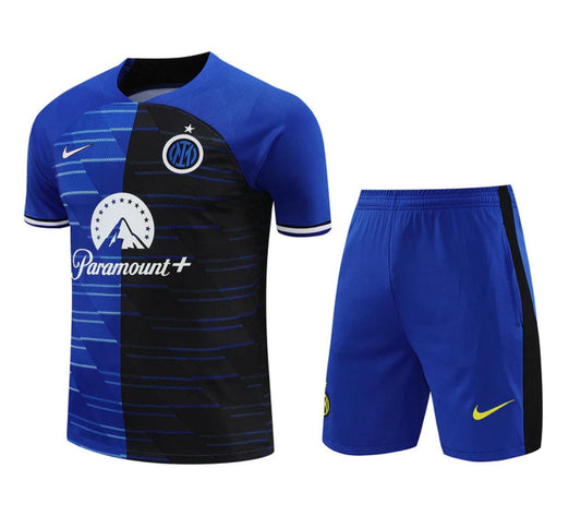 CONJUNTO TREINO INTER DE MILÃO CAMISA+SHORT - AZUL/PRETO 2023/24