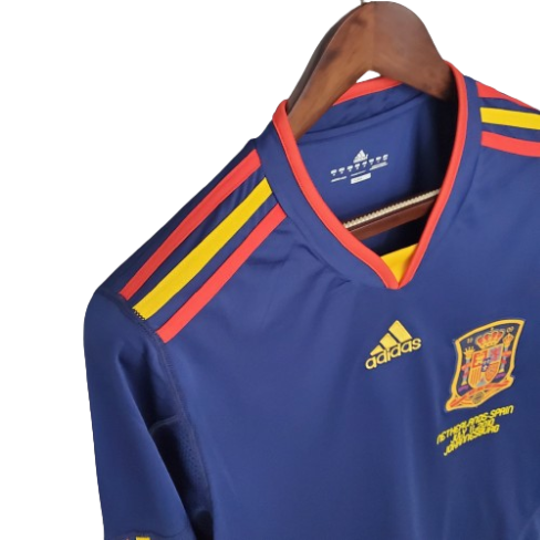 CAMISA MANGA LONGA ESPANHA RETRO II 2010 - AZUL