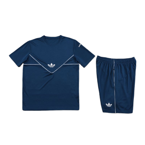 KIT CAMISA E SHORT ADIDAS AZUL ESCURO