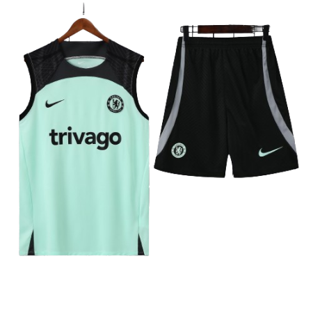 CONJUNTO TREINO CHELSEA REGATA+SHORT - AZUL CLARO 2022/23