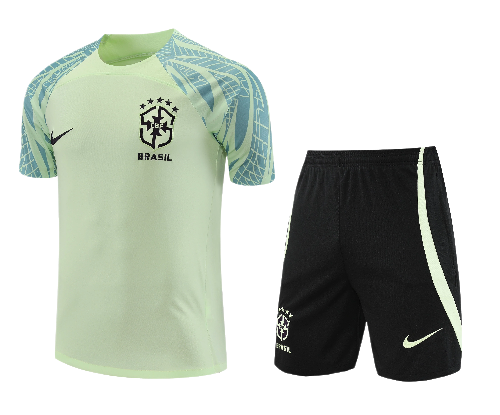 CONJUNTO TREINO BRASIL CAMISA+SHORT - VERDE LIMÃO 2023/24