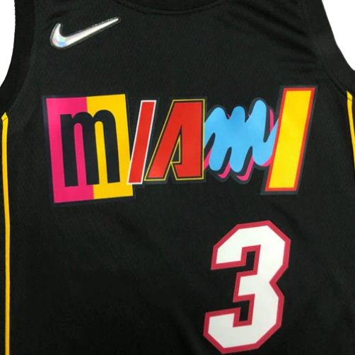 REGATA NBA MIAMI HEAT CITY EDIÇÃO 75 ANOS DWAYNE WADE PRETA