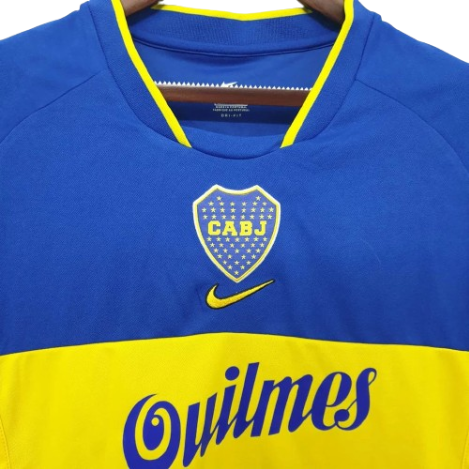 CAMISA BOCA JUNIORS RETRÔ 2001 AZUL E AMARELA