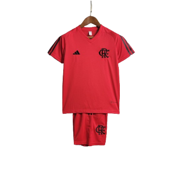 KIT INFANTIL FLAMENGO TREINO VERMELHA - 2023/24