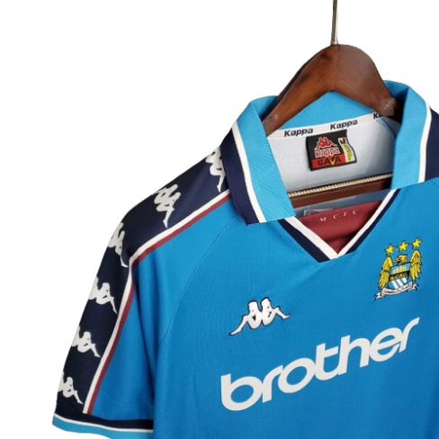 CAMISA MANCHESTER CITY RETRÔ I AZUL - 1997/1998