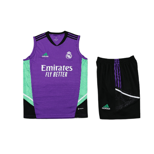 CONJUNTO TREINO REAL MADRID REGATA+SHORT - ROXO 2022/23