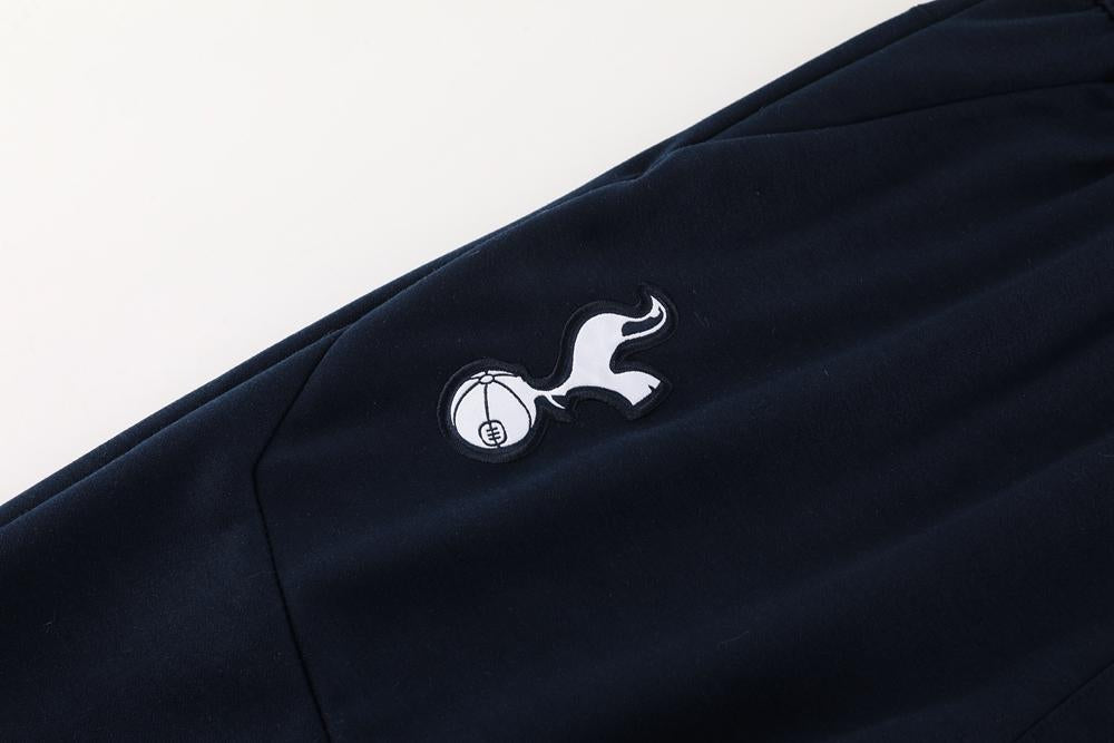 CONJUNTO TREINO TOTTENHAM JAQUETA COM CAPUZ+CALÇA - PRETO/BRANCO 2023/24